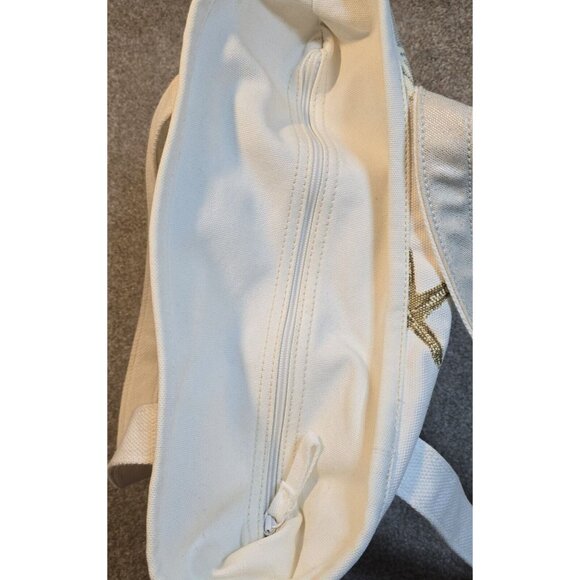 Lands' End Canvas Tote Bag Zips Shut Organize Pockets Starfish Beach Key Holder - Picture 11 of 16